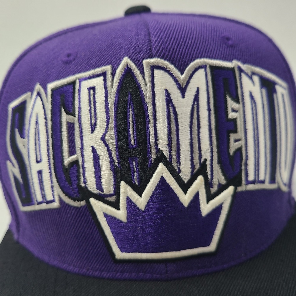 Sacramento Kings Hat Snapback‎ Mitchell & Ness Purple Black NBA Wool Blend Men - Picture 4 of 12